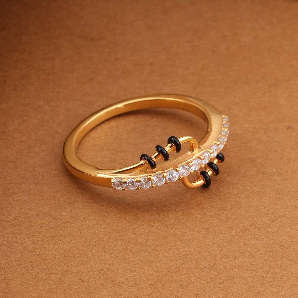 Wave Design 925 Sterling Silver Mangalsutra Ring