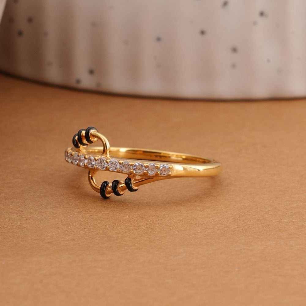 Wave Design 925 Sterling Silver Mangalsutra Ring