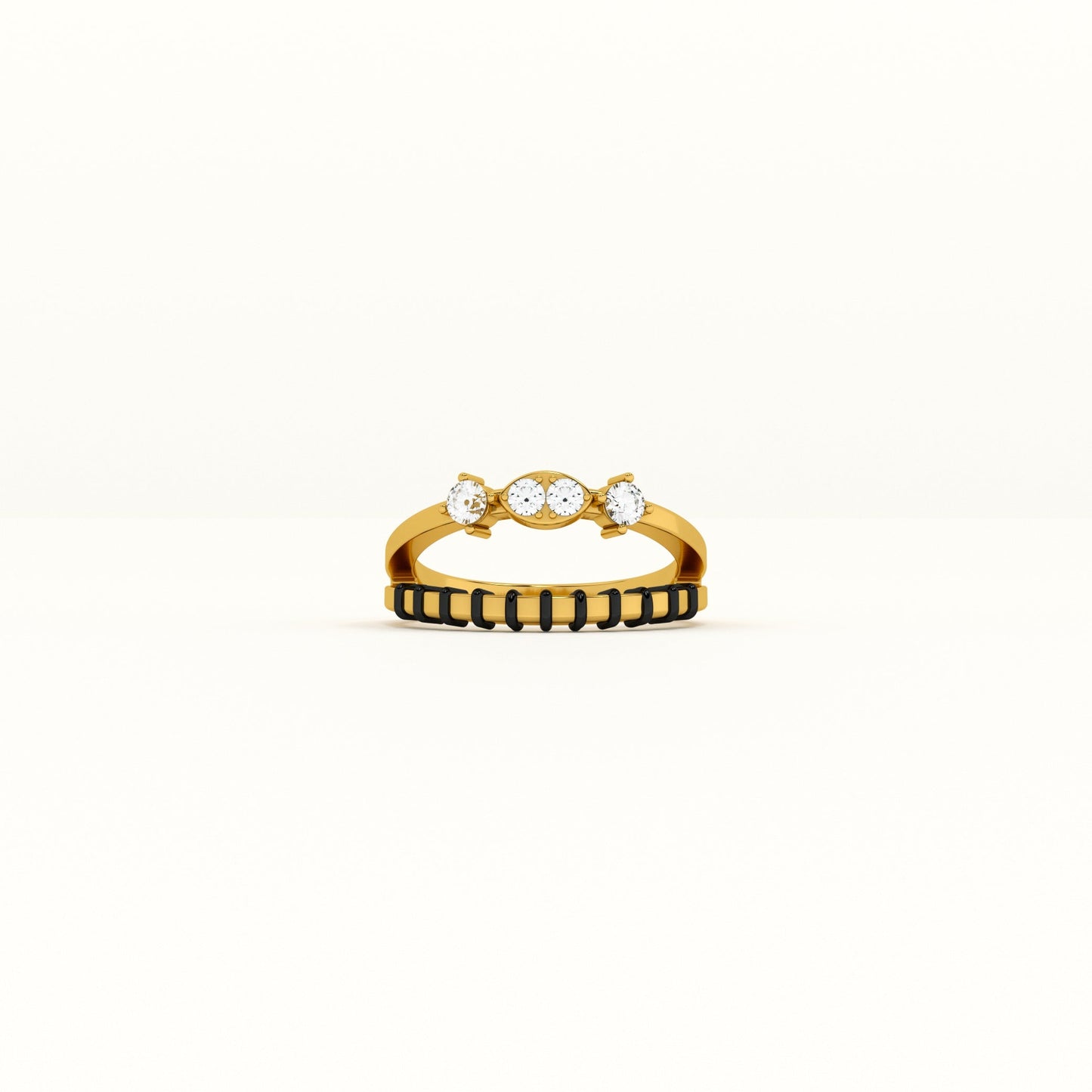 Elegant 925 Sterling Silver Mangalsutra Ring