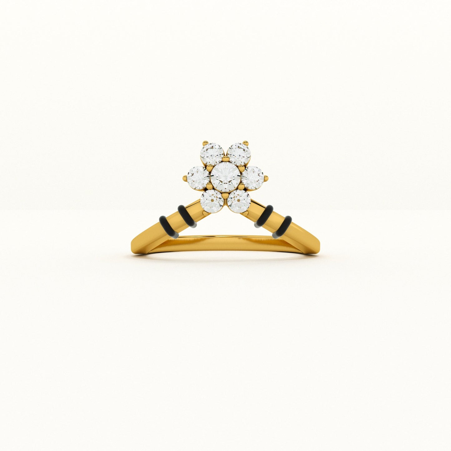 Star Cluster 925 Sterling Silver Mangalsutra Ring