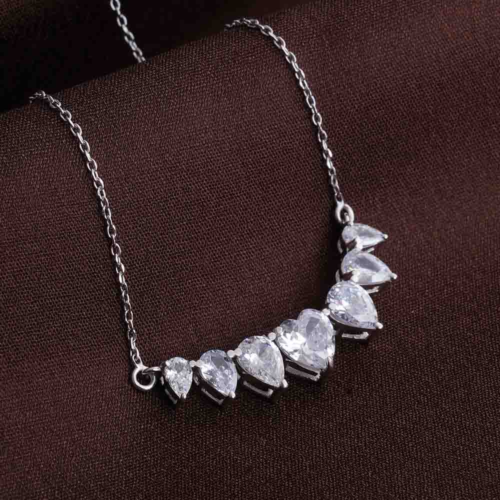 Silver Marquise Necklace