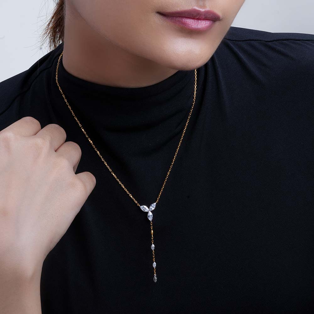 Serenity Lariate Necklace | 18K Gold Vermeil Plated