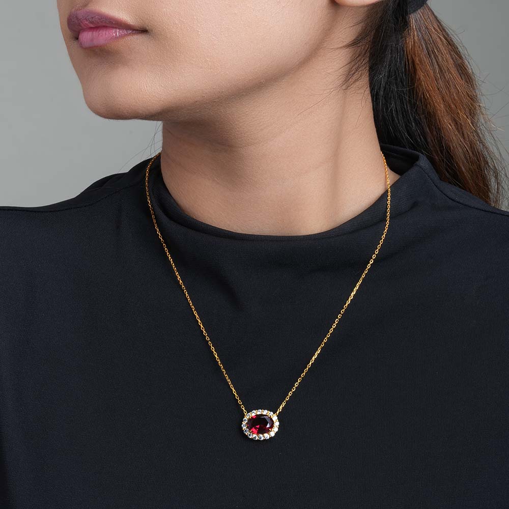 Garnet Shade Pendant | 18K Gold Vermeil Plated