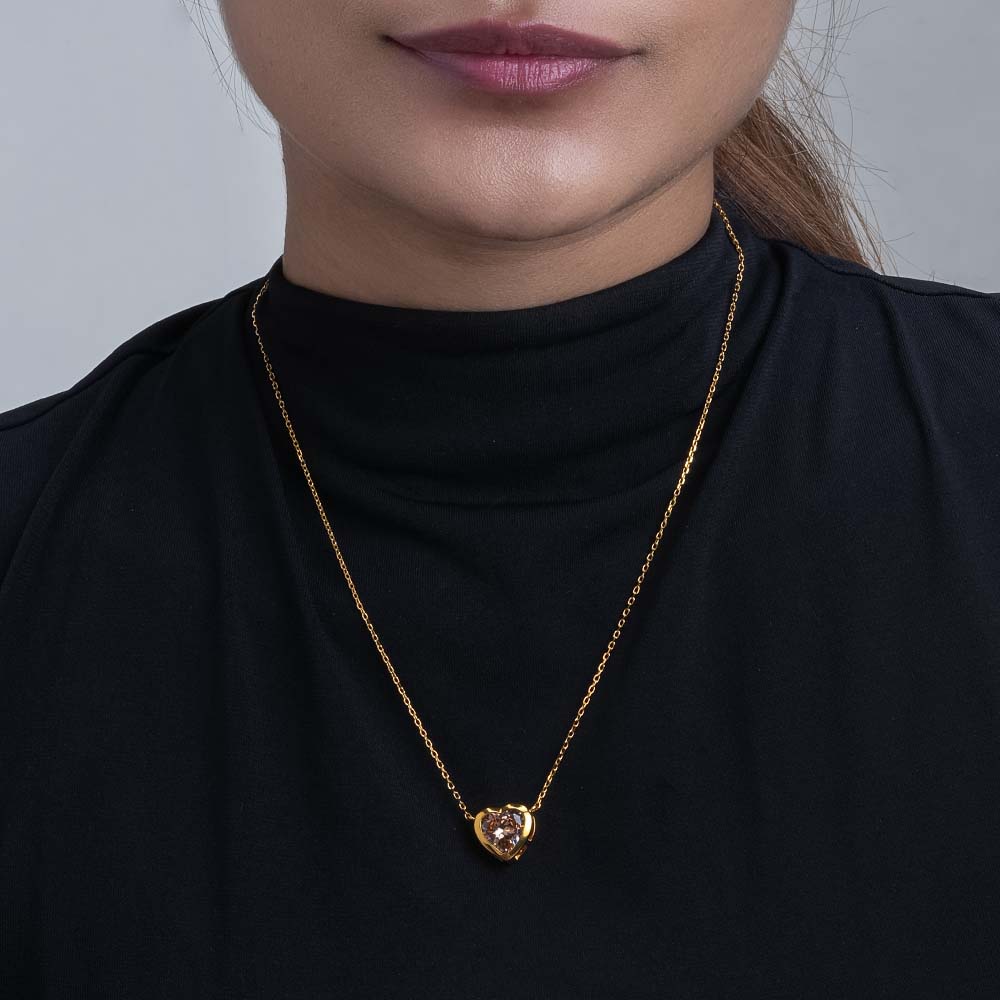 Golden Sunrise Heart Pendant | 18K Gold Vermeil Plated