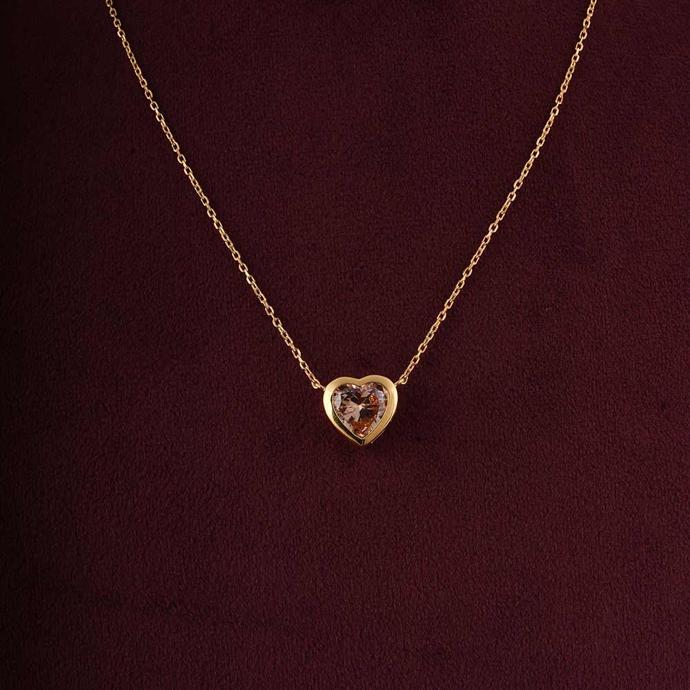 Golden Sunrise Heart Pendant | 18K Gold Vermeil Plated