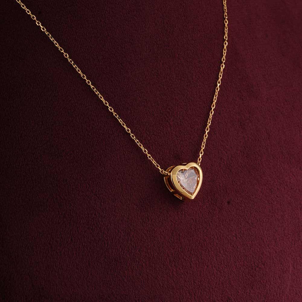 Golden Sunrise Heart Pendant | 18K Gold Vermeil Plated