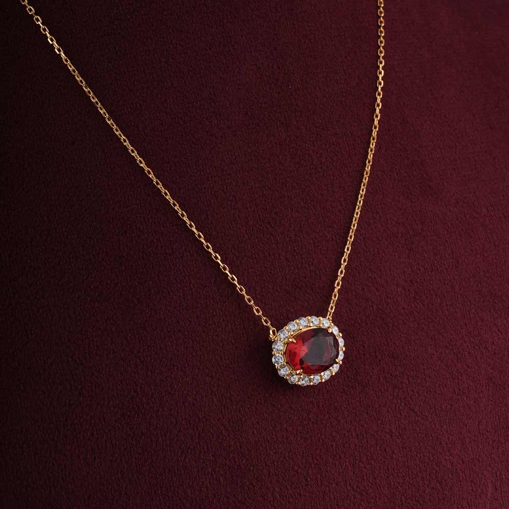 Garnet Shade Pendant | 18K Gold Vermeil Plated