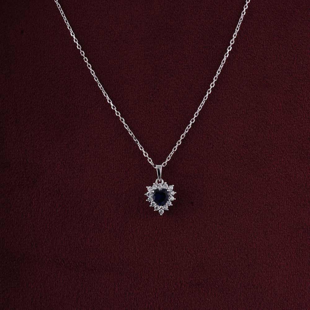 Ocean Sapphire Heart Pendant | 18K Gold Vermeil Plated