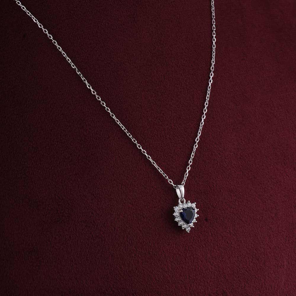 Ocean Sapphire Heart Pendant | 18K Gold Vermeil Plated