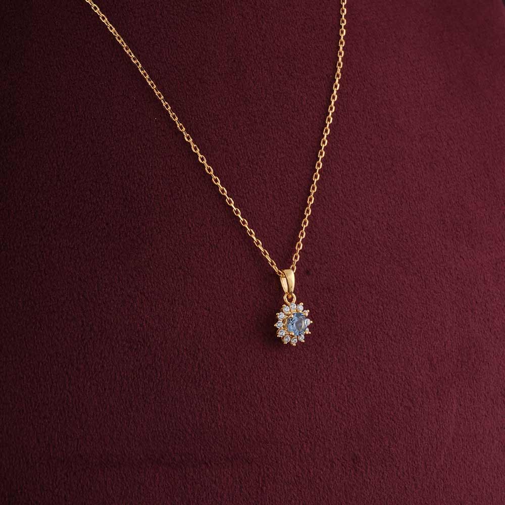Aquablue cluster pendant | 18K Gold Vermeil Plated