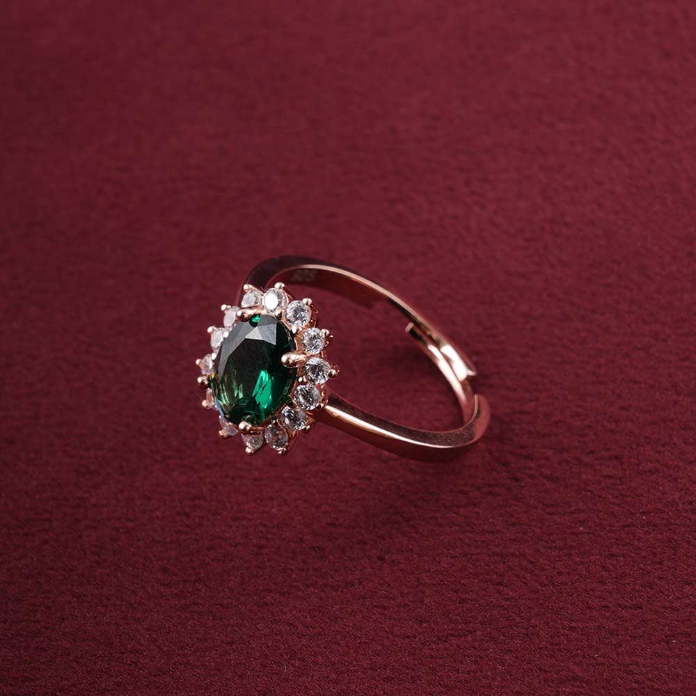 Emerald Cluster Ring | 18K Gold Vermeil Plated