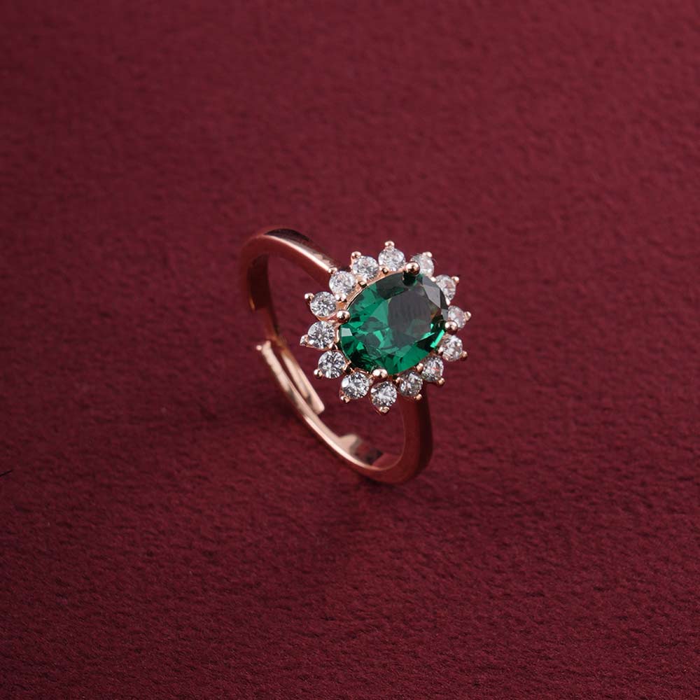 Emerald Cluster Ring | 18K Gold Vermeil Plated