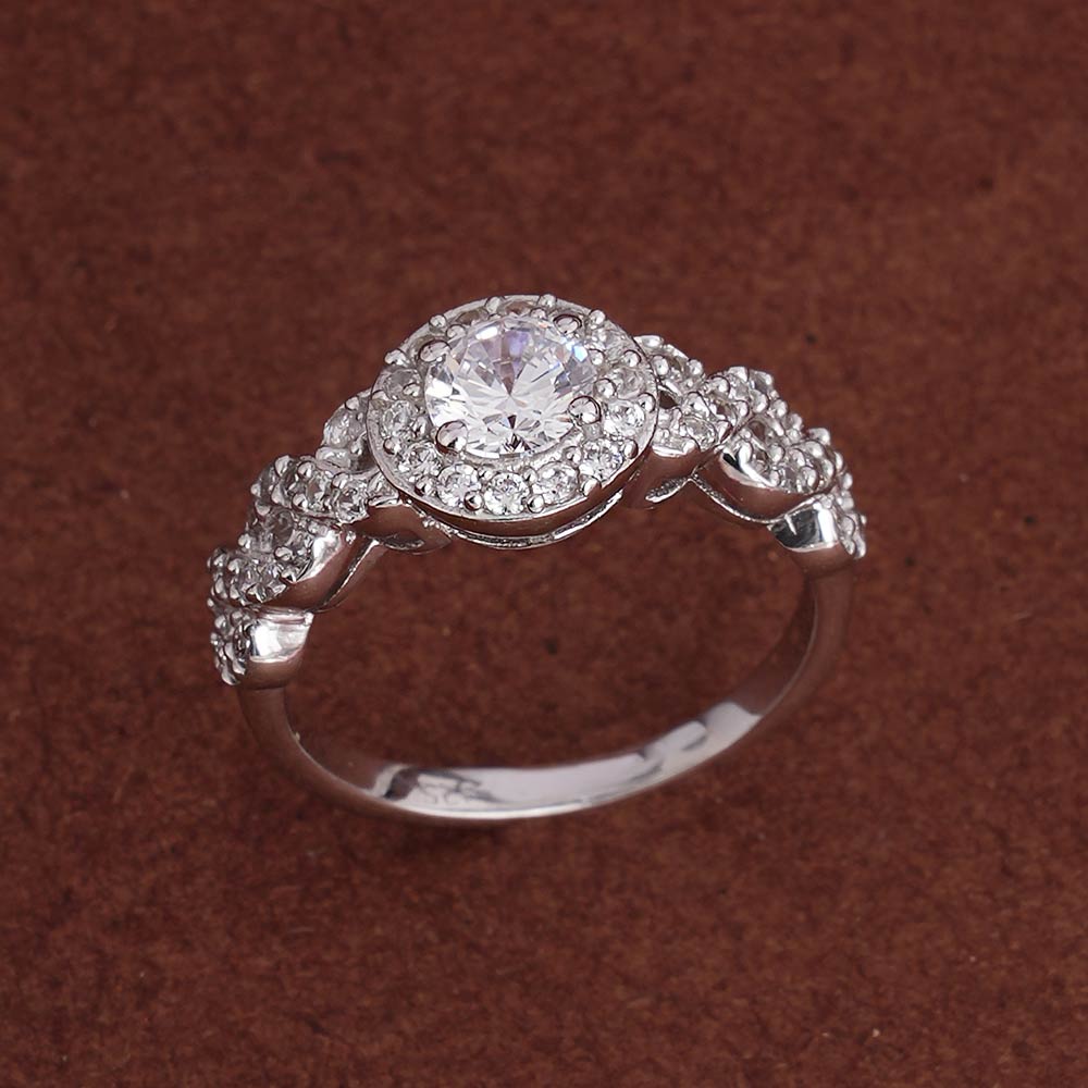 925 Silver Blush Halo Ring