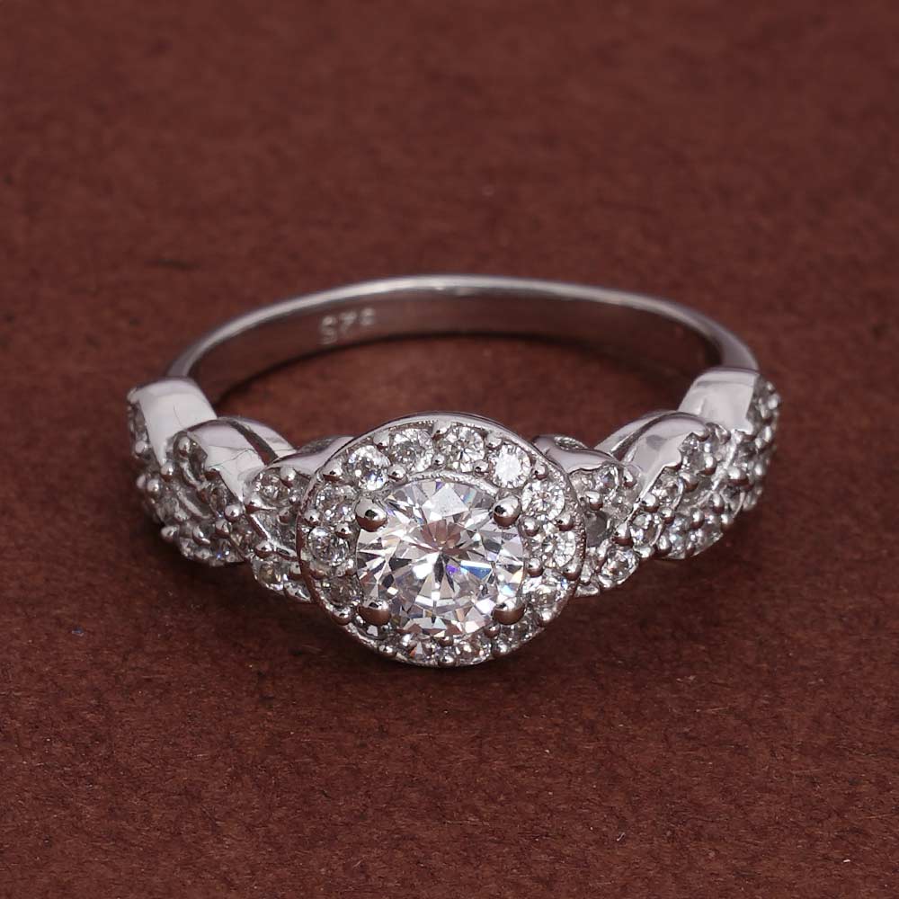 925 Silver Blush Halo Ring