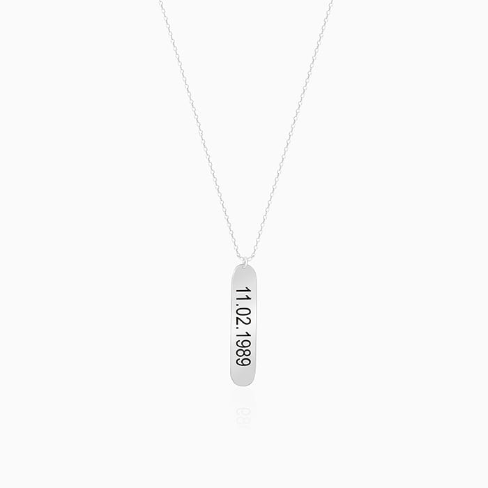 Personalised Silver Charming Two Sided Necklace