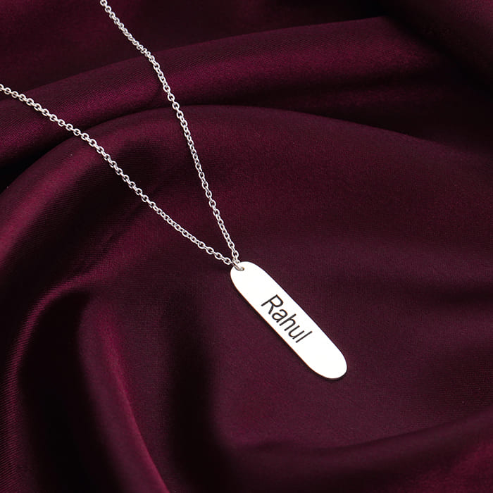 Personalised Silver Charming Two Sided Necklace