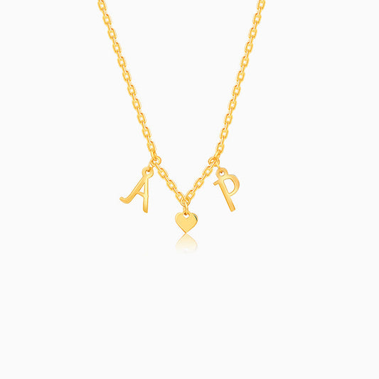 Golden Personalised Love Initials Necklace