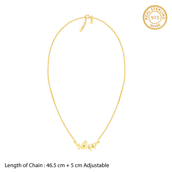 Golden Personalised Birdie Initial Necklace