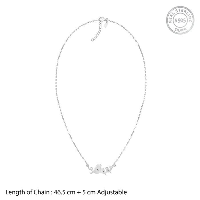 Silver Personalised Birdie Initial Necklace