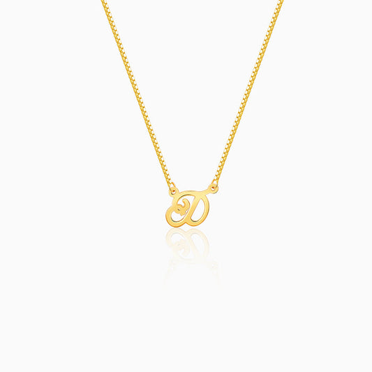 Golden Personalised Cursive Initial Necklace