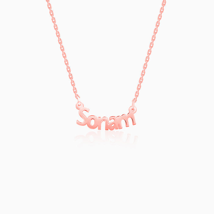 Rose Gold Personalised Name in Bold Necklace