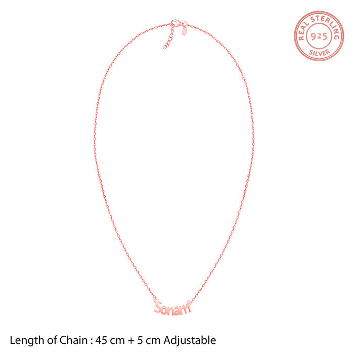 Rose Gold Personalised Name in Bold Necklace