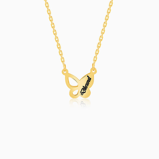 Golden Personalised Butterfly Necklace