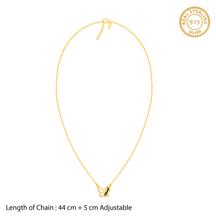 Golden Personalised Butterfly Necklace