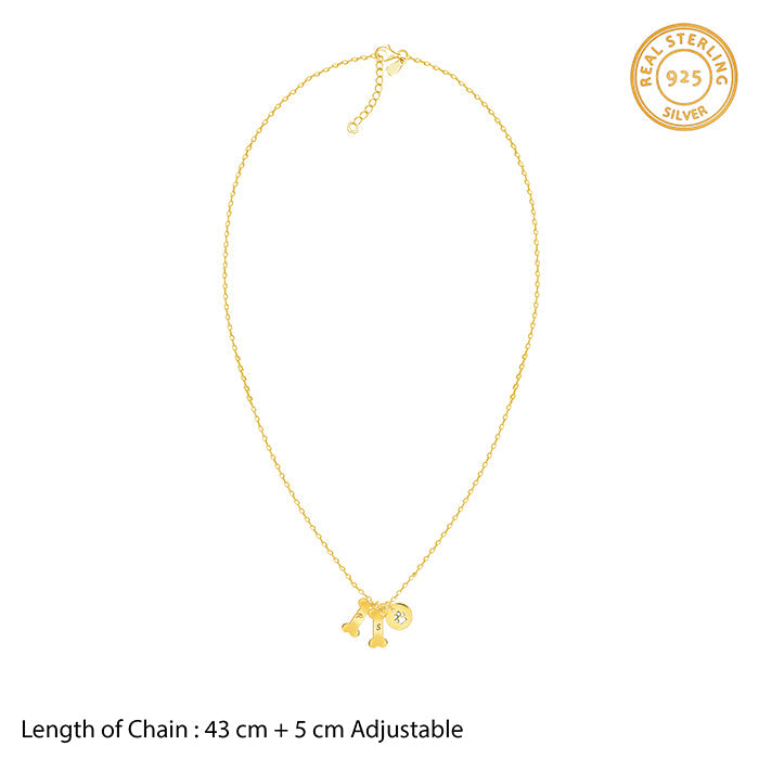 Golden Personalised Pet Lover Necklace