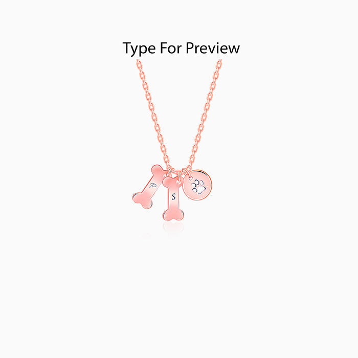 Rose Gold Personalised Pet Lover Necklace