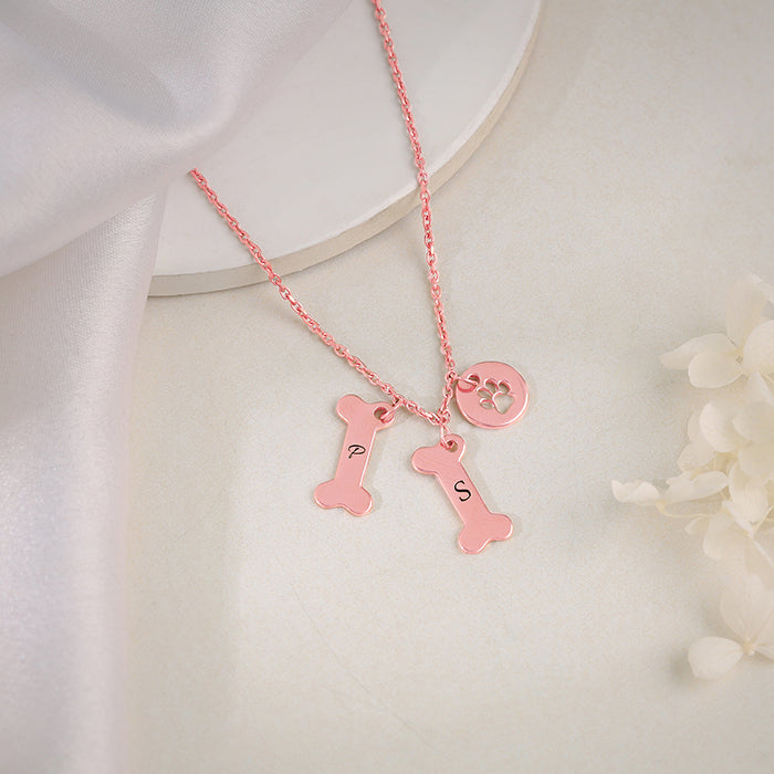 Rose Gold Personalised Pet Lover Necklace