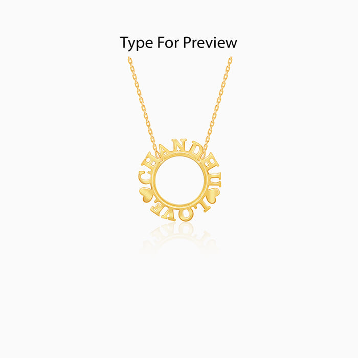 Golden Personalised Round Name Necklace