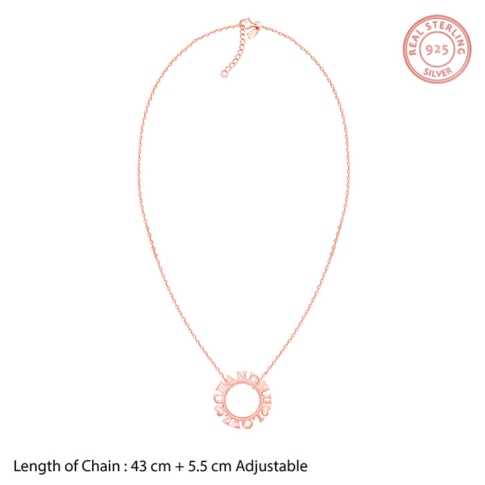Rose Gold Personalised Round Name Necklace