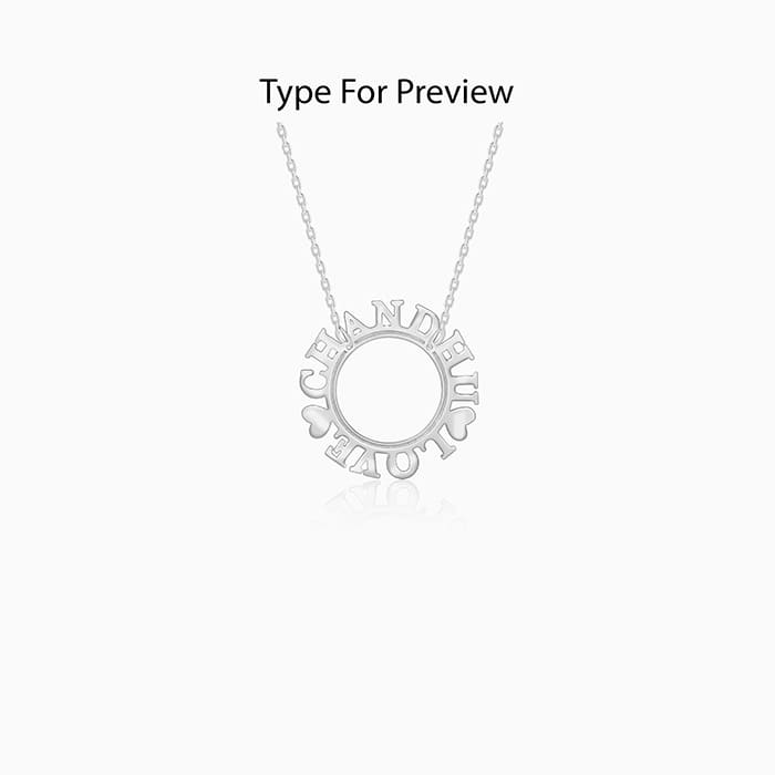 Silver Personalised Round Name Necklace