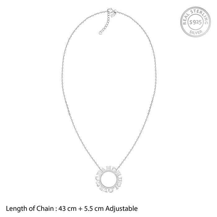 Silver Personalised Round Name Necklace