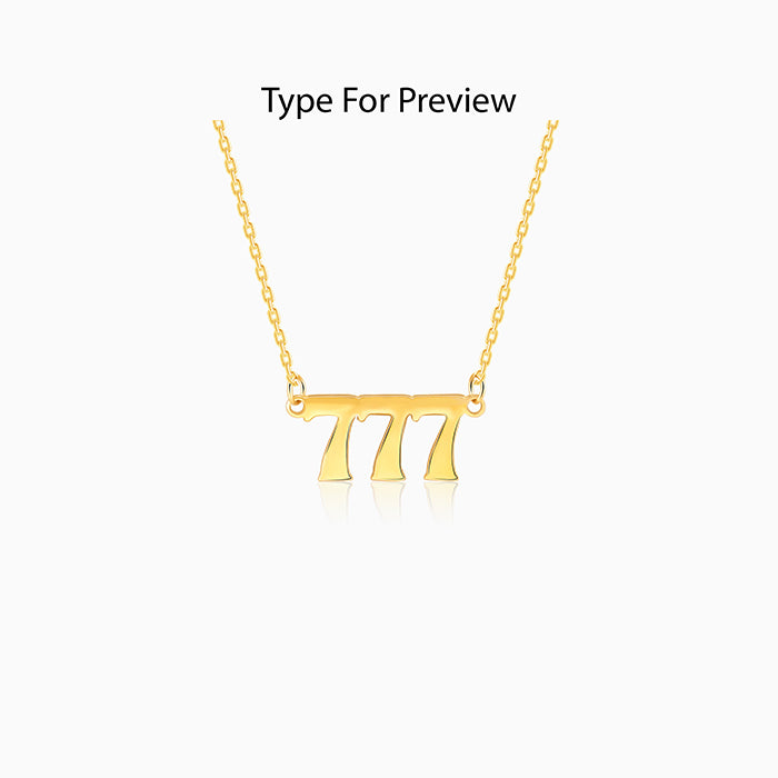 Golden Personalised Triple Numeric Necklace