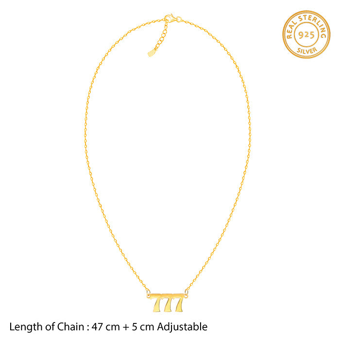 Golden Personalised Triple Numeric Necklace