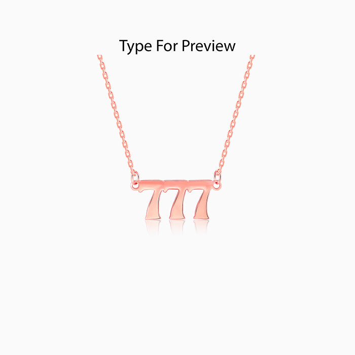Rose Gold Personalised Triple Numeric Necklace