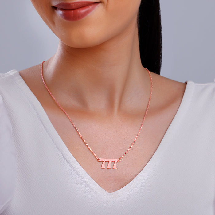 Rose Gold Personalised Triple Numeric Necklace