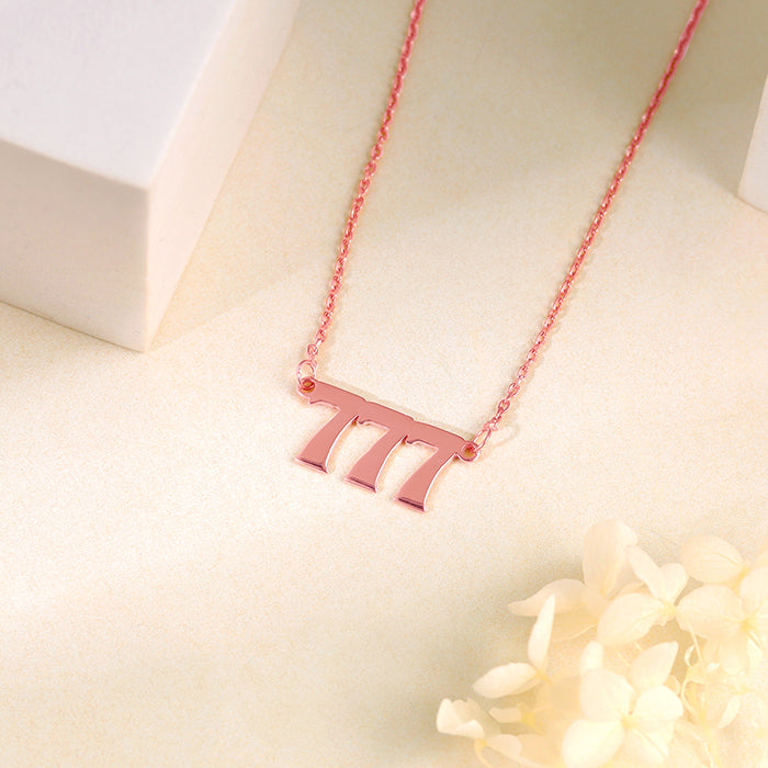 Rose Gold Personalised Triple Numeric Necklace