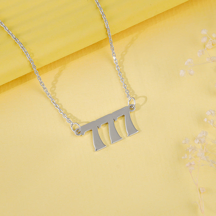 Silver Personalised Triple Numeric Necklace