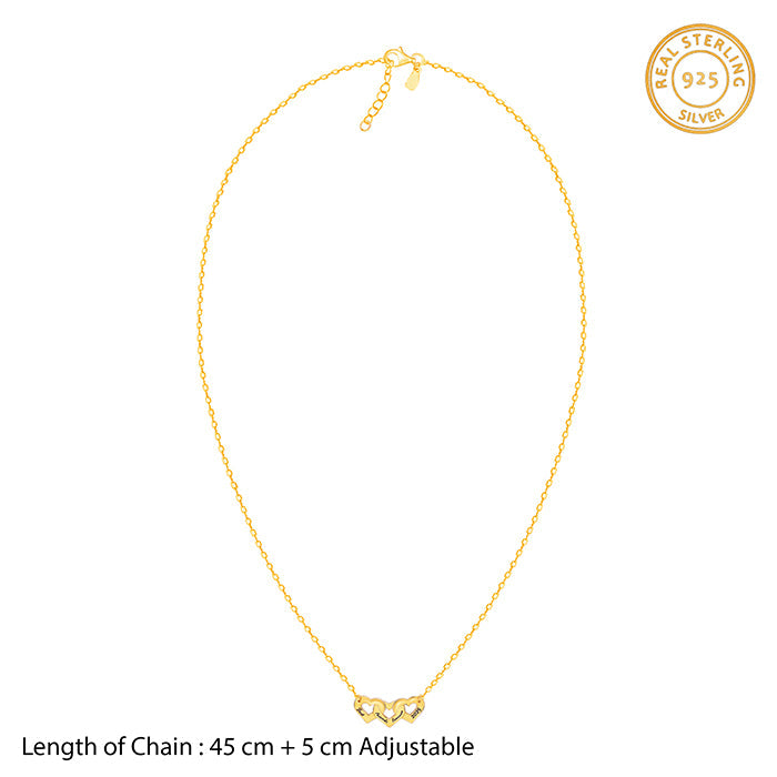 Golden Personalised Triple Heart BFF Necklace