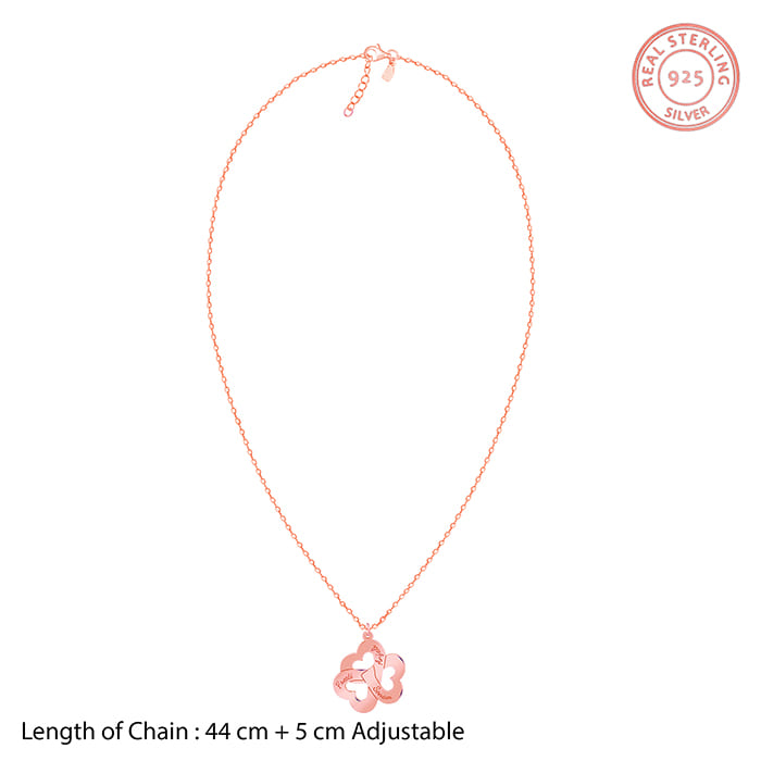 Rose Gold Personalised Floral Love Name Necklace