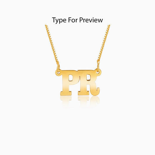 Golden Personalised Dual Initial Necklace