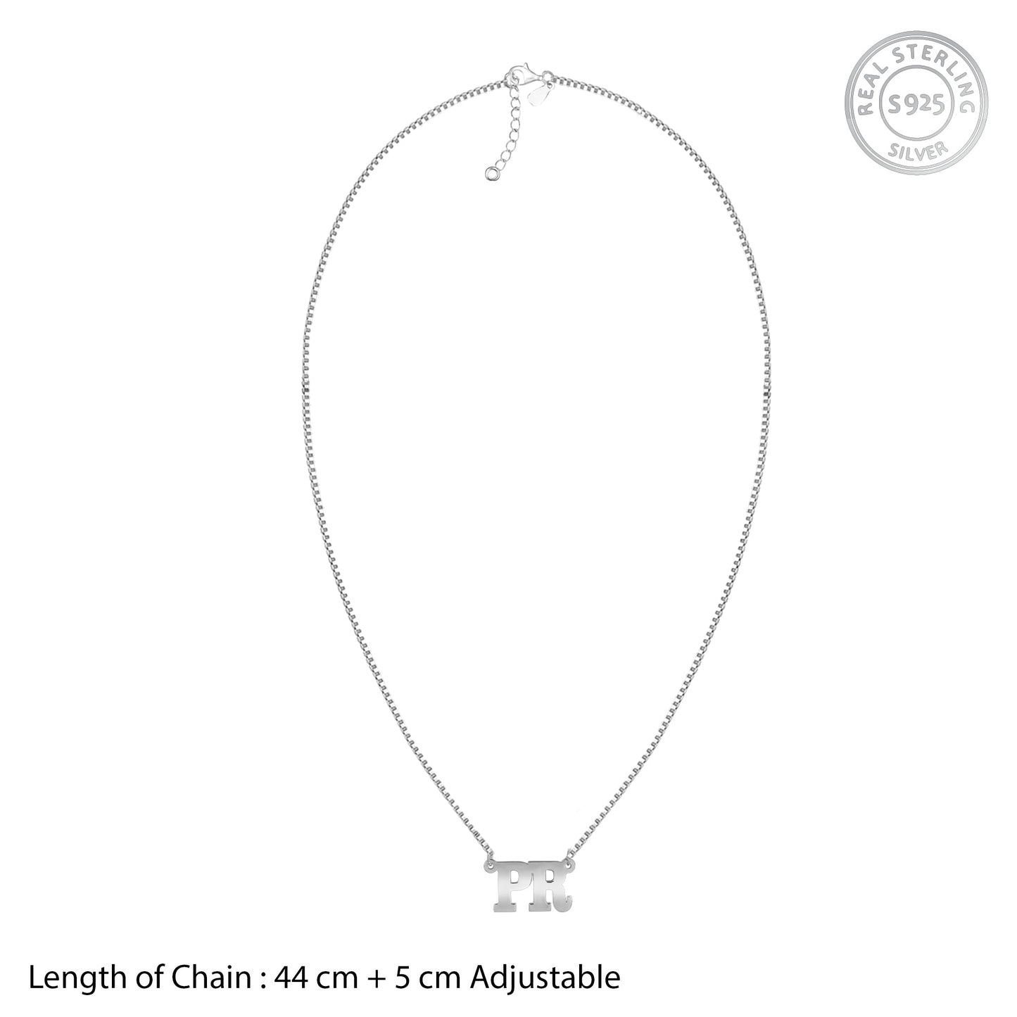 Silver Personalised Dual Initial Necklace