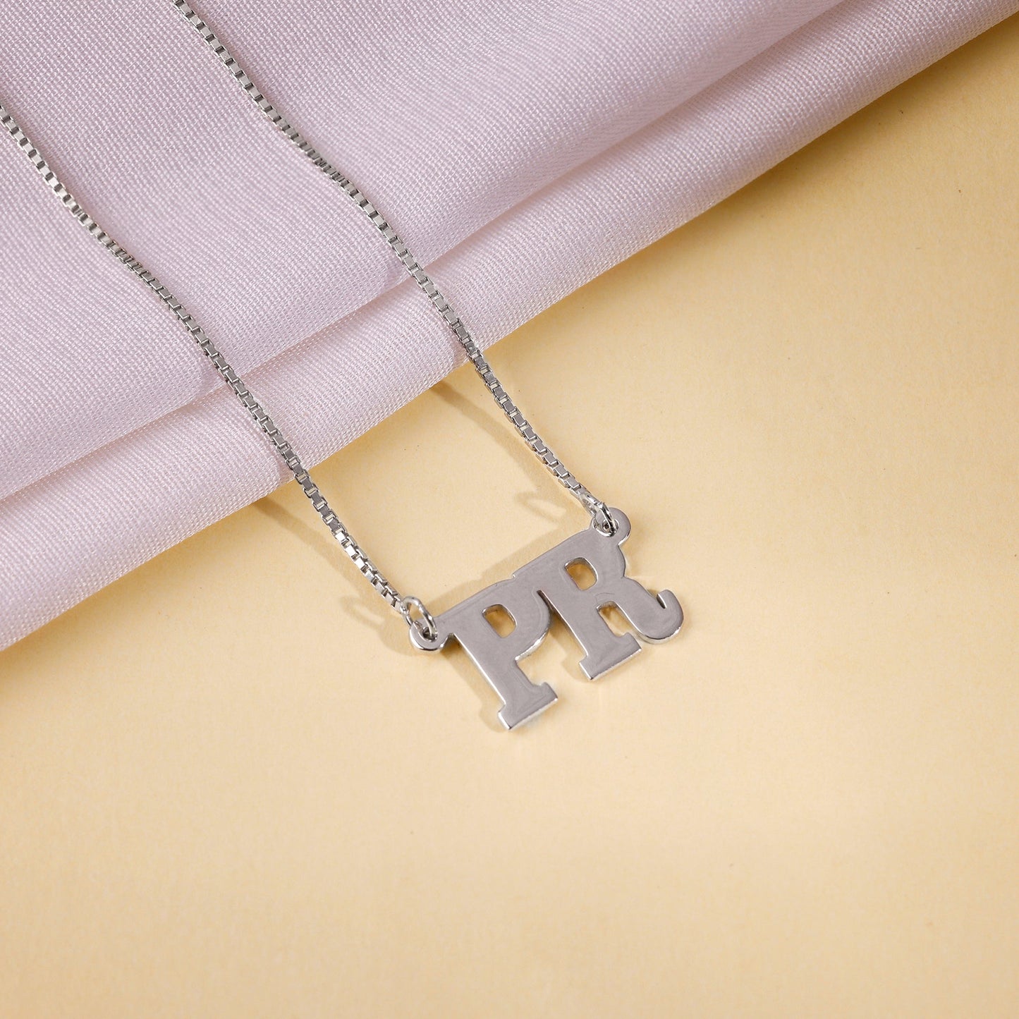 Silver Personalised Dual Initial Necklace