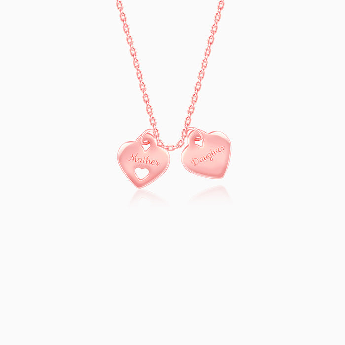 Rose Gold Dual Heart Name Personalised Necklace