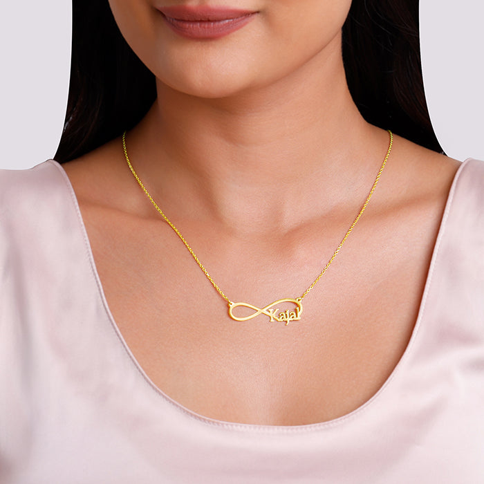 Golden Personalised Infinity Name Necklace