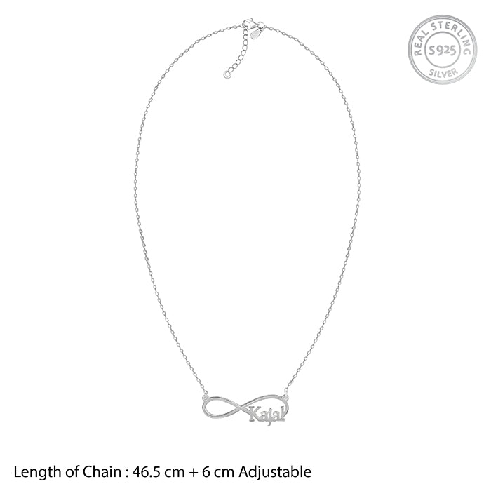 Silver Personalised Infinity Name Necklace