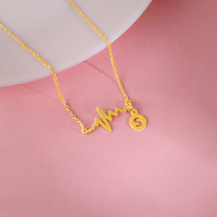 Golden Personalised Lifeline Initial Necklace
